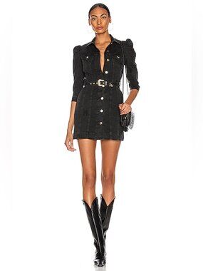 Retrofete Lema Puff Sleeve Denim Mini Dress NWT